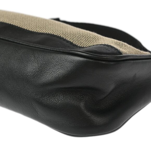 Gucci Black Leather Canvas Pouch Handbag 92820 002404 177247 - Picture 4 of 7